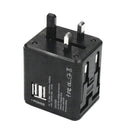 Universal Travel Ac Adapter Power Plug Outlet With Dual Usb Chargerï¼ˆBlackï¼‰