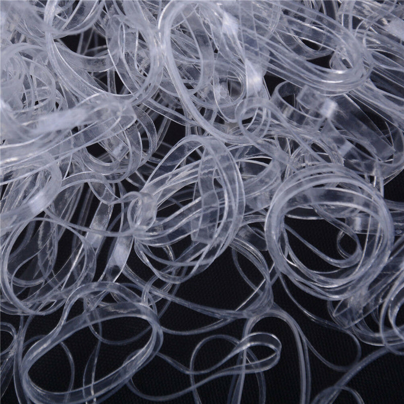 500pcs Clear Ponytail Holder Elastic Rubber Band Hair Ties Ropes Rings A Gw