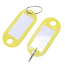 Yellow portable plastic key fob key tag ID labels 10 pieces J7C8