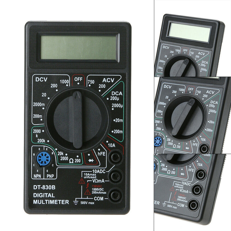 DT-830B LCD Digital Multimeter AC/DC 750/1000V Amp Volt Ohm Tester Meter