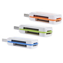 2x Portable 4 in 1 Memory Multi Card Reader USB 2.0 for SD/TF Cards Home Tackle