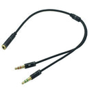 5X(AUX 3.5mm Audio Mic Splitter Cable Female to 2 Male Headphone Microphon M5A4)