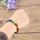 7 Chakra Healing Balance Beaded Bracelet Lava Yoga Reiki Prayer Stone Jewerly