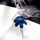 Women Flower Long Adjustable Chain Pendant Sweater Necklace(Ballet Girl) T9C8