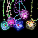 LED Flashing Necklace Cartoon Animals Light Up Pendants Party Heart Flower