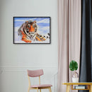Snow Tiger 5D Diamond Painting DIY Full Round Drill Mosaic Rhinestones Kit