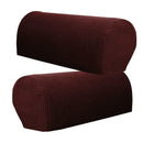 4Pcs (Coffee&Black) Anti-slip Couch Sofa Armrest Covers Slipcovers Protector