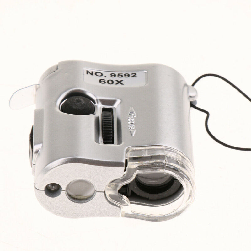 60x Glasses Magnifier With Led Lights Lamp Ultraviolet Banknote Checking