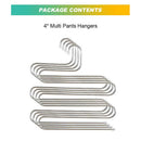 4PCS  Pants Hanger Rack S-type 5 Layers Clothes Belt Hanger Space Saving Sto Gw