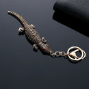 Creative Rhinestone Crocodile Keychain Car Bag Keyring Holder Pendant Gift
