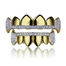 Crystal Rhinestone Teeth Grills Caps with 6 Top and 6 Bottom Grill Set Hip Hop