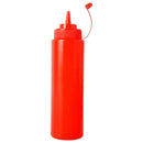 5Pcs Ketchup Mustard Jam Squeeze Bottle Sauce Condiment Dispenser w/Cap Red
