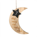 1pc Letter Moon Star Pattern Wooden Ramadan EID Mubarak Festival Hanging Pendant