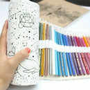 36 Holes Big Pencil Case School Canvas Roll Pouch pencil box Constellation