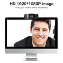 1080P HD Webcam USB Plug and Play Widescreen Built-in MIC Web Camera for PC
