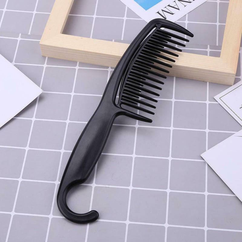 Pro Wide Tooth Hair Comb Antistatic Barber Styling Brush with Curved Hook A