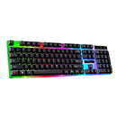 LED Illuminated USB 2.0 Gaming Keyboard Universal Plastic Keypad Black