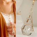 New Womens Paris Eiffel Tower Transparent Crystal Ball Pendant Long Necklace Kw