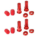 12 Sets Motorcycle Red Tyre Wheel Valve Stem Caps Cover Rim Lock Nuts CNC