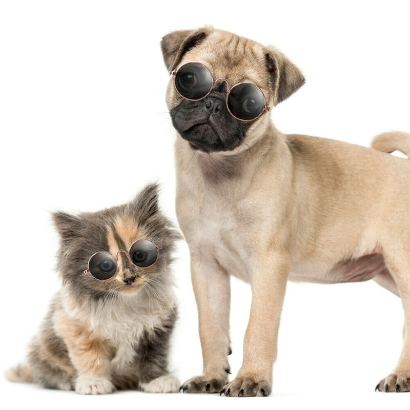 Lovely Dog Cat Glasses Pet Eye Protection Sunglasses Photos Props (Black) A