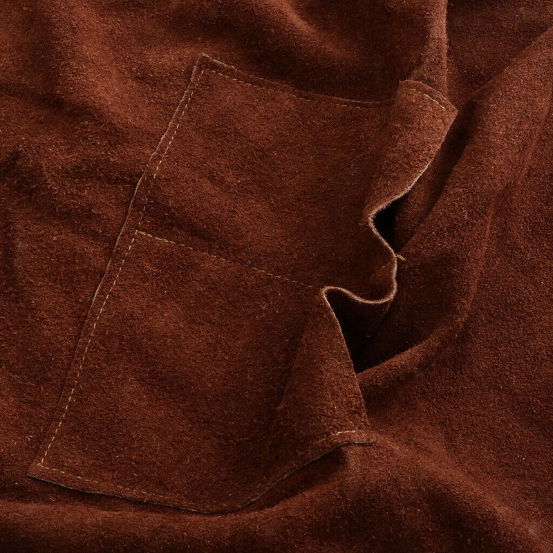 Welder Apron Heat Insulation Welding Artificial Cowhide Brown 95x65cm