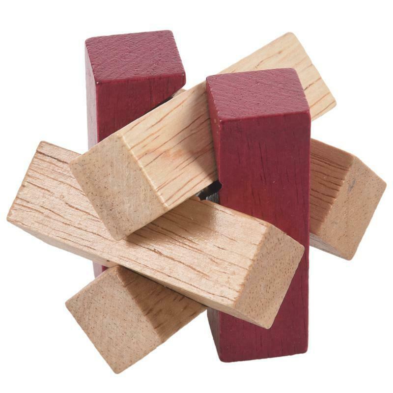 Wooden Unlock Ring Lock Wood Knot Locks Logic Puzzle Burr Puzzles Brain Tea V6Q9