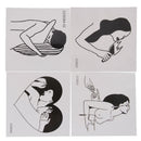 5 Sheets Old School Style Gun Women Black White Face Temporary Tattoo StickME