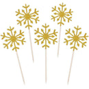 60 Pack Snowflake Cupcake Toppers Glitter Snowflake Cake Topper Picks for ChY6Y8