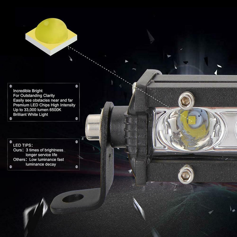 14 Inch 36W LED Work Light Bar Ultra Thin Waterproof Offroad Driving Lamp