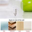 16 pieces wall hooks self-adhesive transparent hooks 7 cm x 7 cm hooks for  B5A1