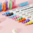 12Colors/Set Drawing Double Line Outline Pen Highlight Marker Pen School Supply
