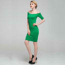 Sexy Women Off Shouder Bodycon Party Evening Cocktail Pencil Dress Green M