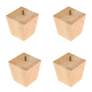 4 Universal Furniture Feet Solid Wood Sofa Riser Leg Square Cone Shape Feet