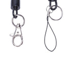 Key ring plastic spiral, flexible, with metal keyring, black