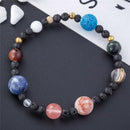 Universe Solar System Galaxy Nine Planets Stone Beads Braided Bracelet Gift JR