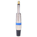Mono 6.35mm 1/4 Inch Nickel Plated Male Tip Audio Sound Mic Jack Plug Conne A