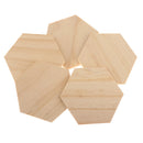 5 Pieces Natural Wood Hexagon Plaque Sign Slices Unfinished Wooden Shapes