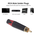 DIY RCA Male Solder Plug Audio Video Cable Connector Adapter (Red 2pcs) A