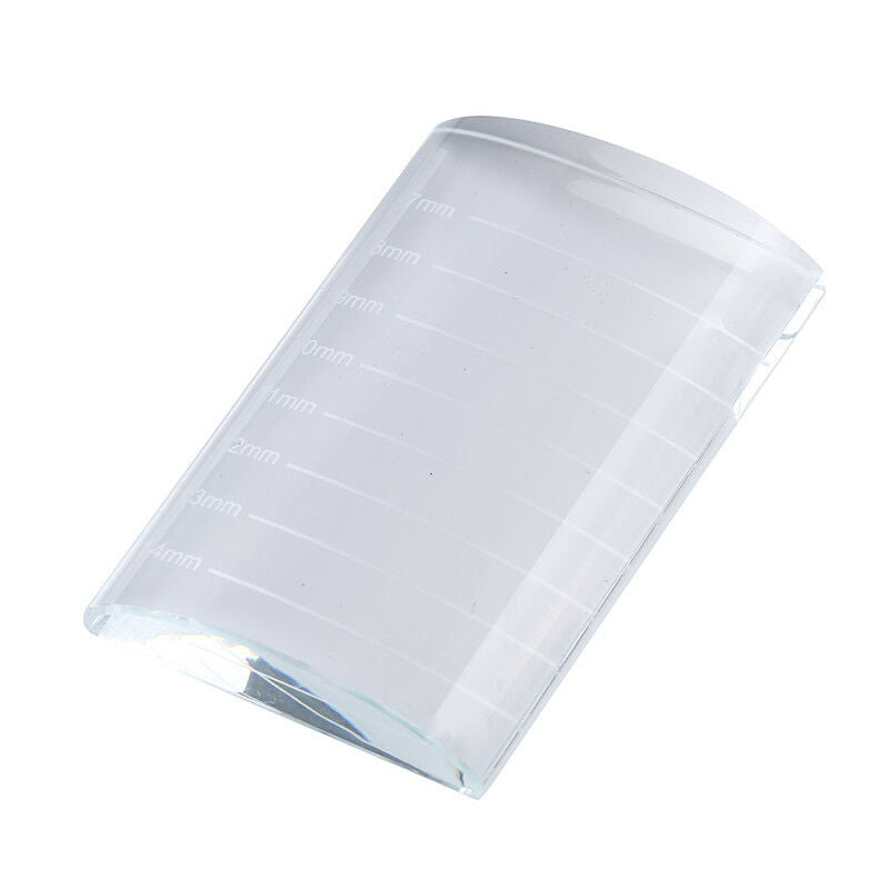 1pc U Type Crystal Curved Tile Eyelash Extension Stand Glass Glue Pallet B Gw