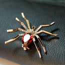 Women Special Spider Pin Brooch Set Zircon(Red) V9R6