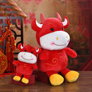22cm 2021 New Year Chinese Zodiac Ox Cattle Plush Toys Cute Red Cow Mascot D Nw