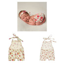 2Pcs Baby Girl Boy Romper Flower Print Photo Costume Photography Prop Outfit