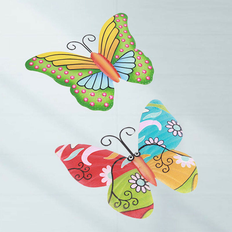 3pcs Iron Butterfly Home Decor Sculpture Bedroom Indoor Outdoor Wall Art Office
