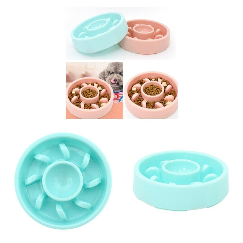 2Pcs Dog Feeder Pet Cat Anti-Gulping Non Slip Bowls Dishes For Large Dogs