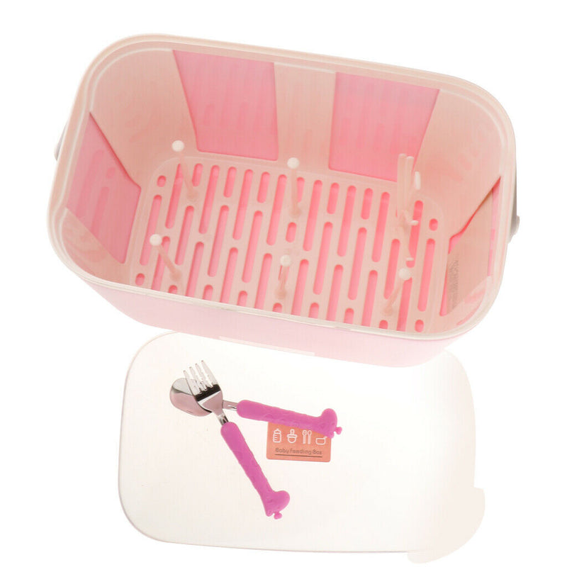 Bottle Box Baby Feeding Milk Bottle Multifunctional Portable Storage Pink