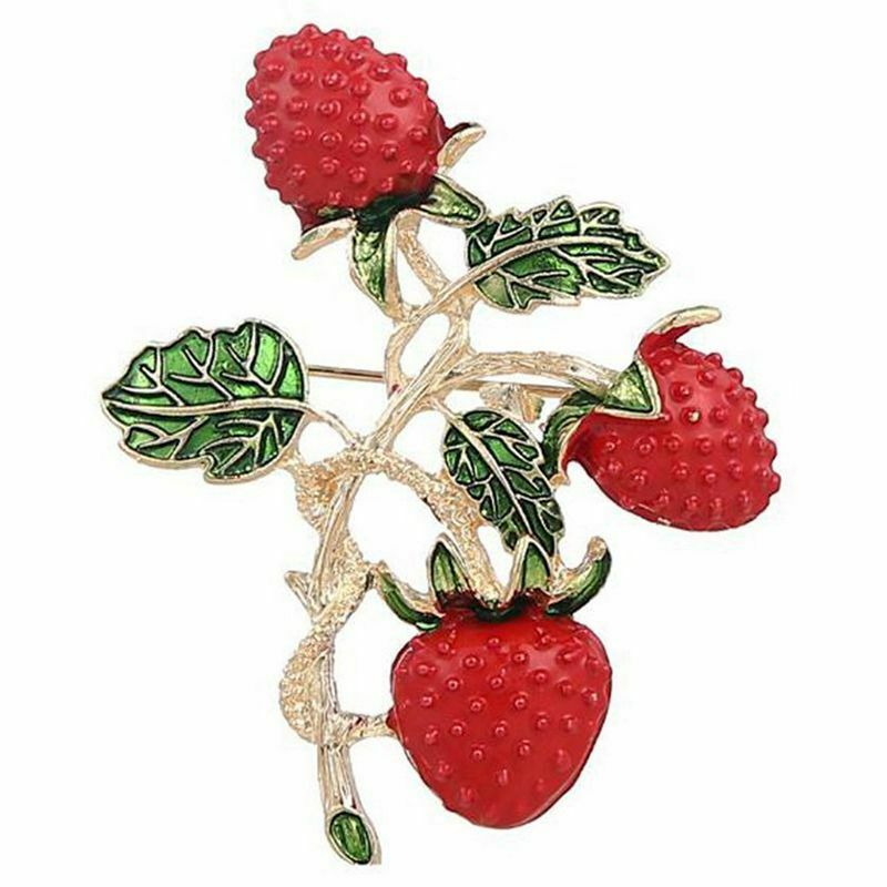 1 x Brooch Fashion Fruit Strawberry Design Alloy Brooches Clothes Decoratio