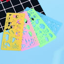 4pcs Cute Hollow Drawing Template Rulers Student Sketchpad Drafting Tools