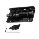 1 Set 4 Strings Electric Bass Bridge Tailpiece Hardtail Luthier Supply - Black