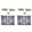1 Pair Modern Square Flower pattern Cufflinks For Mens Shirt M4Q2