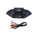 3 way audio video av rca switch switcher splitter with cable TwJ Hn